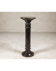 Vintage Black Marble Column Pedestal with White Veining and Stepped Base-16. Asian & Chinese Furniture, Art, Antiques, Vintage Home Décor for sale at FEA Home