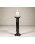 Vintage Black Marble Column Pedestal with White Veining and Stepped Base-17. Asian & Chinese Furniture, Art, Antiques, Vintage Home Décor for sale at FEA Home