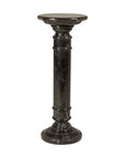 Vintage Black Marble Column Pedestal with White Veining and Stepped Base-18. Asian & Chinese Furniture, Art, Antiques, Vintage Home Décor for sale at FEA Home