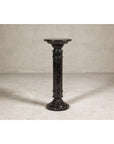 Vintage Black Marble Column Pedestal with White Veining and Stepped Base-2. Asian & Chinese Furniture, Art, Antiques, Vintage Home Décor for sale at FEA Home