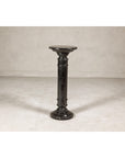 Vintage Black Marble Column Pedestal with White Veining and Stepped Base-3. Asian & Chinese Furniture, Art, Antiques, Vintage Home Décor for sale at FEA Home