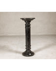 Vintage Black Marble Column Pedestal with White Veining and Stepped Base-7. Asian & Chinese Furniture, Art, Antiques, Vintage Home Décor for sale at FEA Home