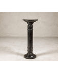 Vintage Black Marble Column Pedestal with White Veining and Stepped Base-8. Asian & Chinese Furniture, Art, Antiques, Vintage Home Décor for sale at FEA Home