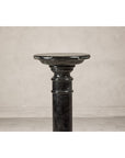 Vintage Black Marble Column Pedestal with White Veining and Stepped Base-9. Asian & Chinese Furniture, Art, Antiques, Vintage Home Décor for sale at FEA Home