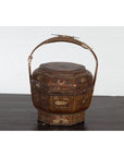Chinese Antique Lacquered Gift Delivering Basket with Hand Painted Floral Décor-10. Asian & Chinese Furniture, Art, Antiques, Vintage Home Décor for sale at FEA Home