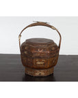 Chinese Antique Lacquered Gift Delivering Basket with Hand Painted Floral Décor-2. Asian & Chinese Furniture, Art, Antiques, Vintage Home Décor for sale at FEA Home