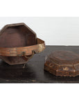 Chinese Antique Lacquered Gift Delivering Basket with Hand Painted Floral Décor-5. Asian & Chinese Furniture, Art, Antiques, Vintage Home Décor for sale at FEA Home