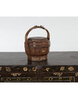 Chinese Antique Lacquered Gift Delivering Basket with Hand Painted Floral Décor-6. Asian & Chinese Furniture, Art, Antiques, Vintage Home Décor for sale at FEA Home