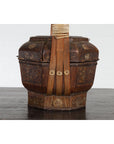 Chinese Antique Lacquered Gift Delivering Basket with Hand Painted Floral Décor-7. Asian & Chinese Furniture, Art, Antiques, Vintage Home Décor for sale at FEA Home