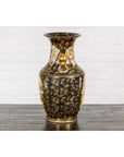 Inspired Black and Gold Vase with Family Scenes and Foo Dog Handles-10. Asian & Chinese Furniture, Art, Antiques, Vintage Home Décor for sale at FEA Home