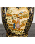 Inspired Black and Gold Vase with Family Scenes and Foo Dog Handles-15. Asian & Chinese Furniture, Art, Antiques, Vintage Home Décor for sale at FEA Home