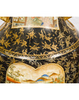 Inspired Black and Gold Vase with Family Scenes and Foo Dog Handles-16. Asian & Chinese Furniture, Art, Antiques, Vintage Home Décor for sale at FEA Home