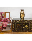 Inspired Black and Gold Vase with Family Scenes and Foo Dog Handles-2. Asian & Chinese Furniture, Art, Antiques, Vintage Home Décor for sale at FEA Home