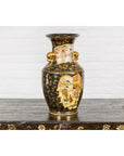 Inspired Black and Gold Vase with Family Scenes and Foo Dog Handles-9. Asian & Chinese Furniture, Art, Antiques, Vintage Home Décor for sale at FEA Home