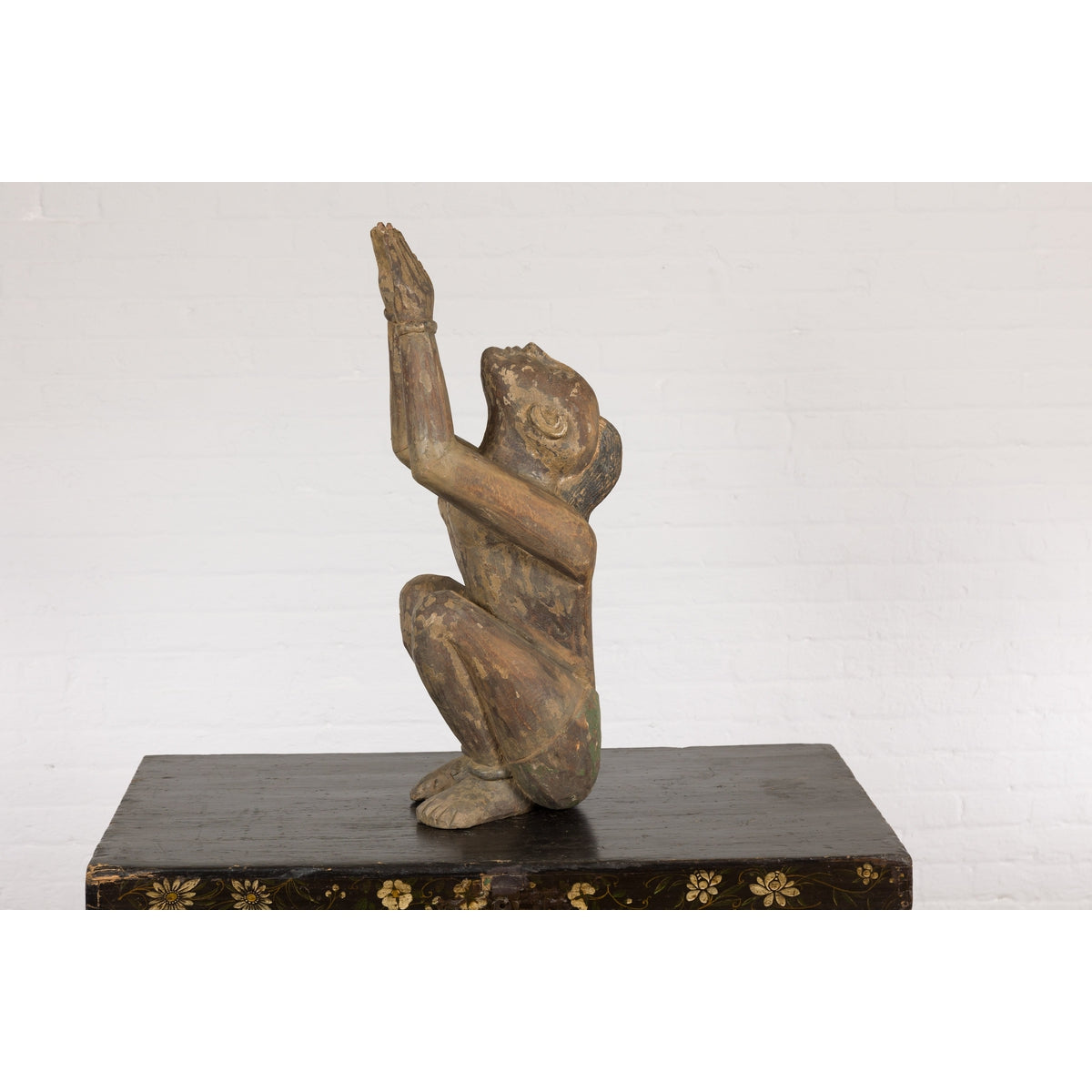 19th Century Wooden Sculpture of a Praying Male Figure-19. Asian & Chinese Furniture, Art, Antiques, Vintage Home Décor for sale at FEA Home