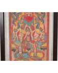 Mandarin Taoist Ceremonial Chinese Scroll Portrait Painting in Custom Frame-5. Asian & Chinese Furniture, Art, Antiques, Vintage Home Décor for sale at FEA Home