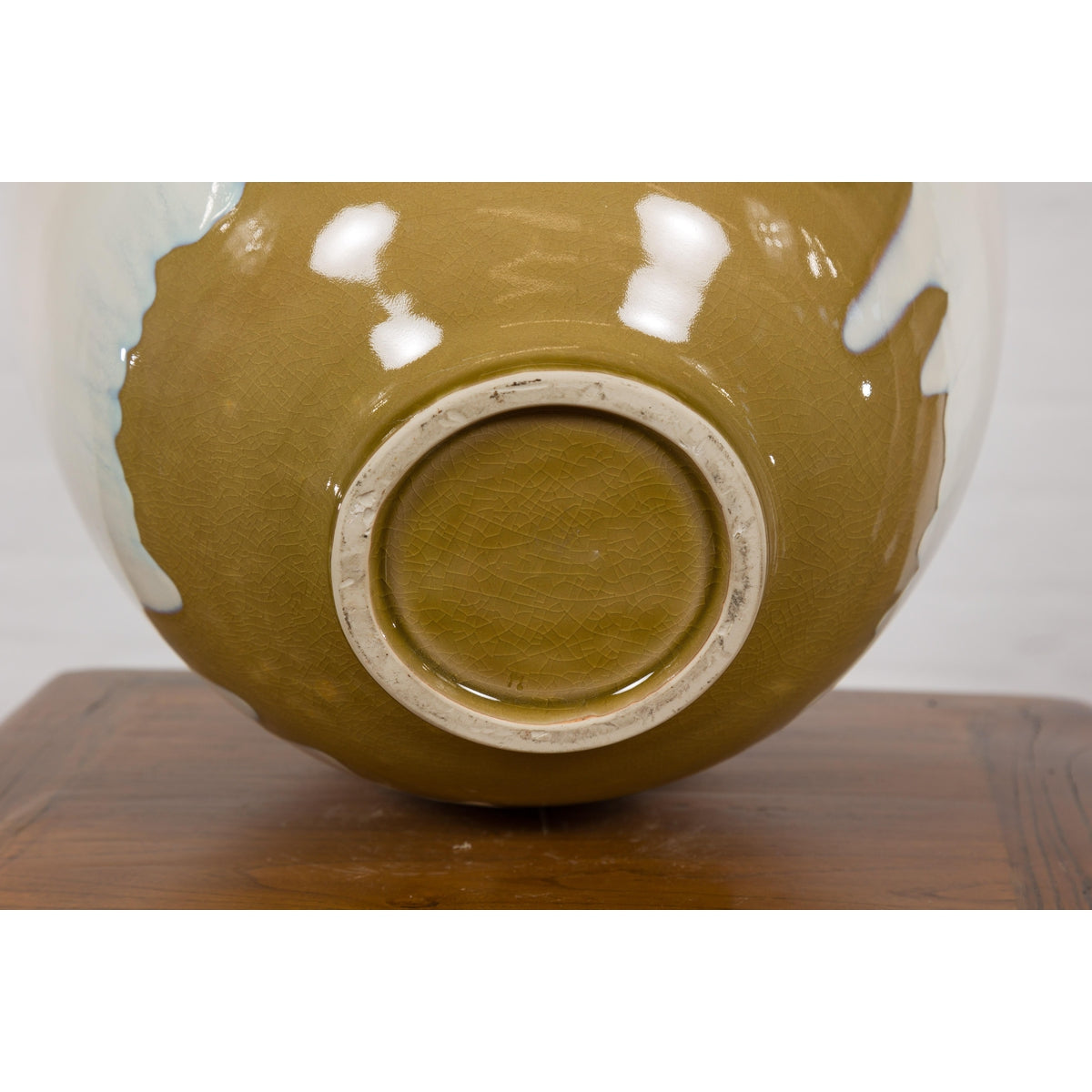 Contemporary White & Brown Glazed Ceramic Bowl-14. Asian & Chinese Furniture, Art, Antiques, Vintage Home Décor for sale at FEA Home