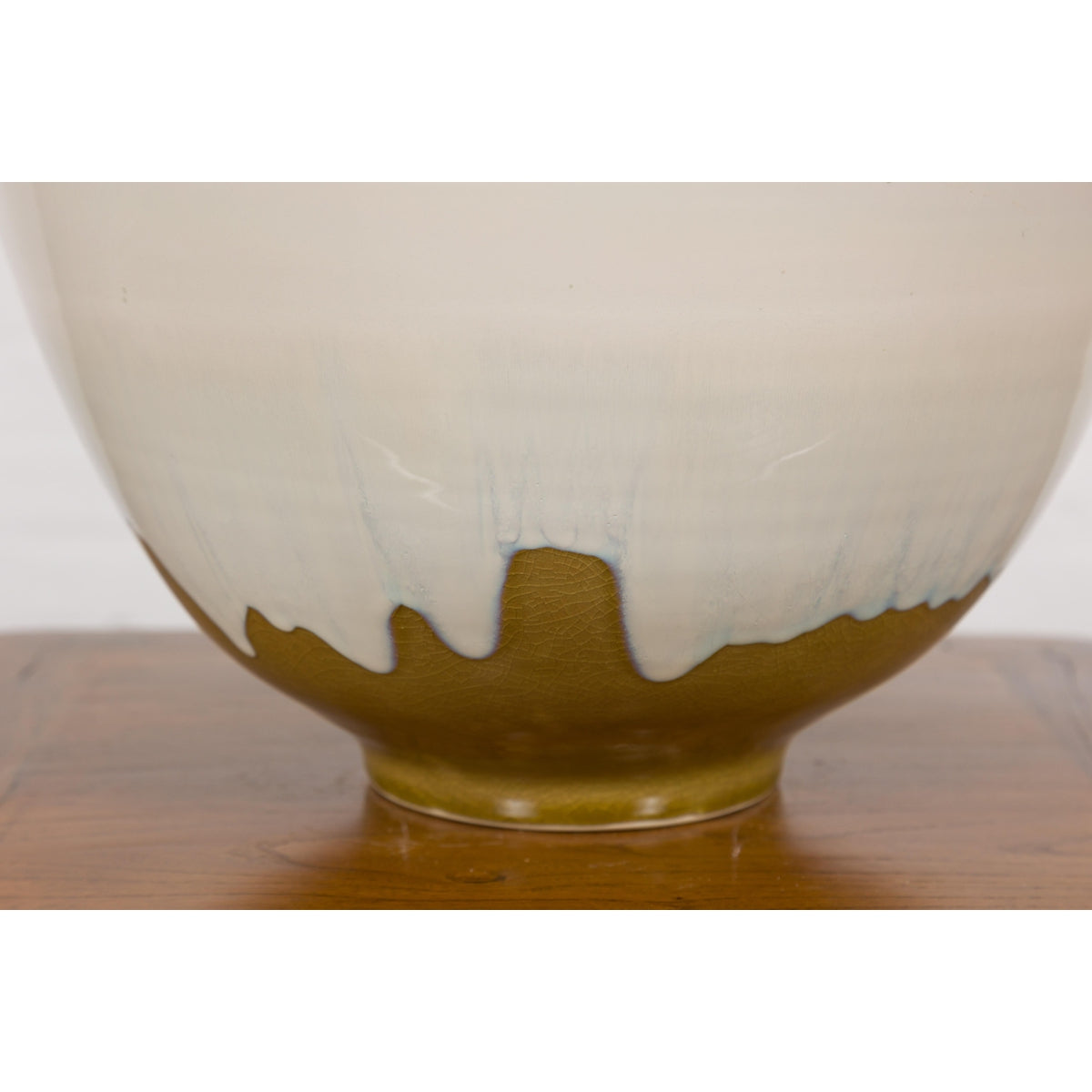 Contemporary White & Brown Glazed Ceramic Bowl-8. Asian & Chinese Furniture, Art, Antiques, Vintage Home Décor for sale at FEA Home