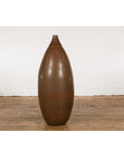 Large Brown Glazed Ceramic Vase with Mottled Finish-10. Asian & Chinese Furniture, Art, Antiques, Vintage Home Décor for sale at FEA Home