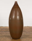 Large Brown Glazed Ceramic Vase with Mottled Finish-3. Asian & Chinese Furniture, Art, Antiques, Vintage Home Décor for sale at FEA Home