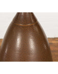 Large Brown Glazed Ceramic Vase with Mottled Finish-5. Asian & Chinese Furniture, Art, Antiques, Vintage Home Décor for sale at FEA Home