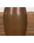 Large Brown Glazed Ceramic Vase with Mottled Finish-6. Asian & Chinese Furniture, Art, Antiques, Vintage Home Décor for sale at FEA Home