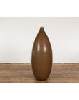 Large Brown Glazed Ceramic Vase with Mottled Finish-8. Asian & Chinese Furniture, Art, Antiques, Vintage Home Décor for sale at FEA Home
