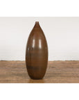 Large Brown Glazed Ceramic Vase with Mottled Finish-9. Asian & Chinese Furniture, Art, Antiques, Vintage Home Décor for sale at FEA Home
