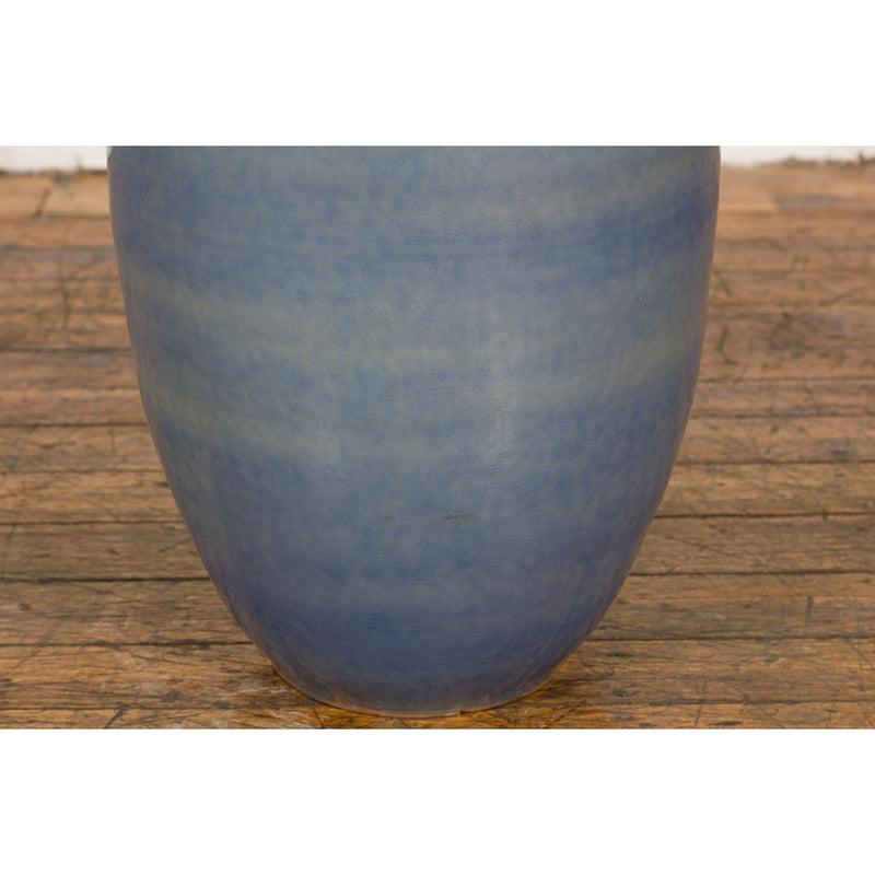 Tall Ceramic Blue Glazed Contemporary Vase-YNE791-11. Asian & Chinese Furniture, Art, Antiques, Vintage Home Décor for sale at FEA Home