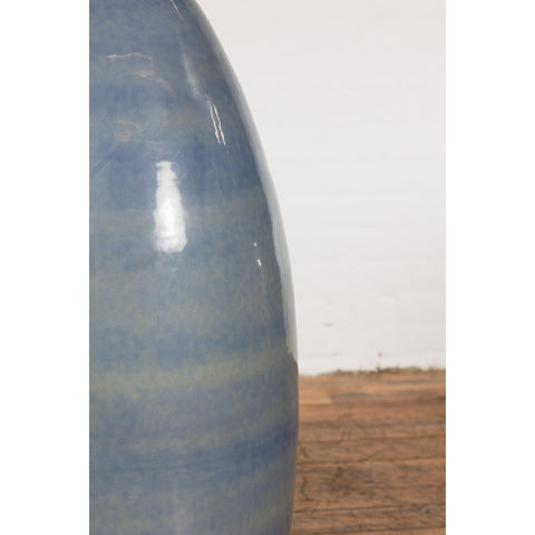 Tall Ceramic Blue Glazed Contemporary Vase-YNE791-13. Asian & Chinese Furniture, Art, Antiques, Vintage Home Décor for sale at FEA Home