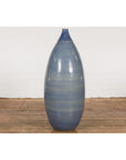 Tall Ceramic Blue Glazed Contemporary Vase-14. Asian & Chinese Furniture, Art, Antiques, Vintage Home Décor for sale at FEA Home