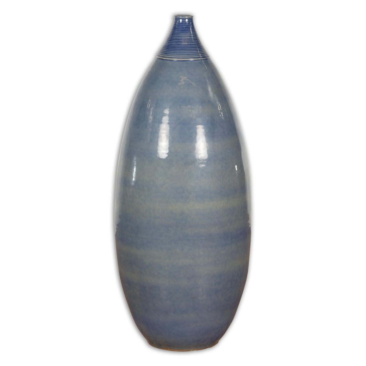 Tall Ceramic Blue Glazed Contemporary Vase-18. Asian & Chinese Furniture, Art, Antiques, Vintage Home Décor for sale at FEA Home