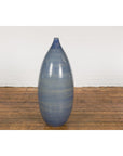 Tall Ceramic Blue Glazed Contemporary Vase-4. Asian & Chinese Furniture, Art, Antiques, Vintage Home Décor for sale at FEA Home