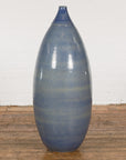 Tall Ceramic Blue Glazed Contemporary Vase-5. Asian & Chinese Furniture, Art, Antiques, Vintage Home Décor for sale at FEA Home