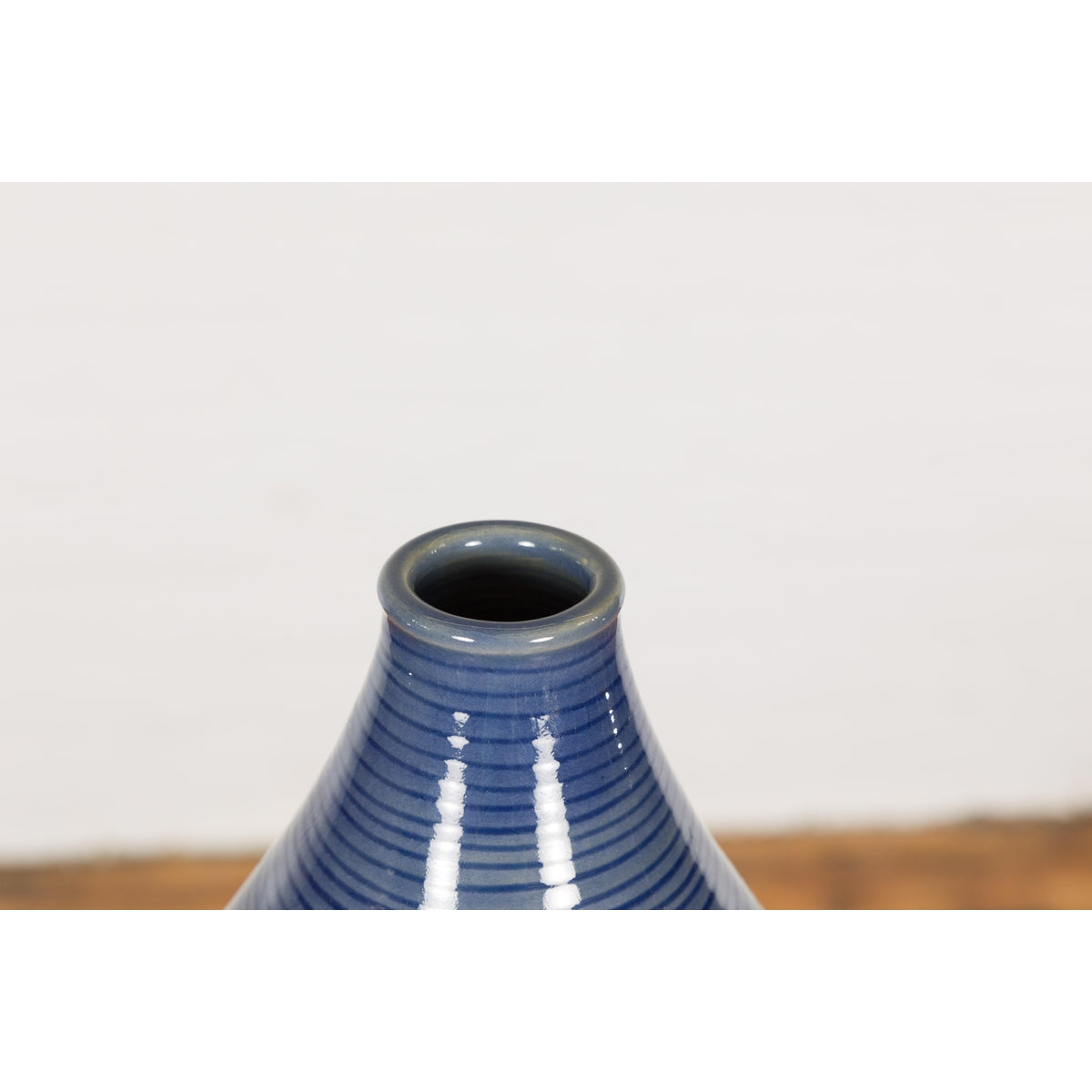 Tall Ceramic Blue Glazed Contemporary Vase-7. Asian & Chinese Furniture, Art, Antiques, Vintage Home Décor for sale at FEA Home