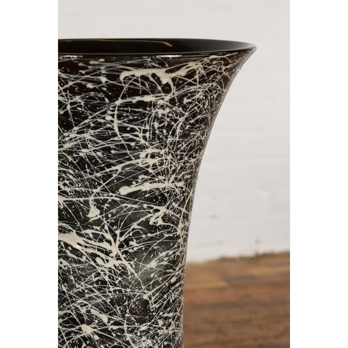 Vintage Black and White Ceramic Planter-11. Asian & Chinese Furniture, Art, Antiques, Vintage Home Décor for sale at FEA Home