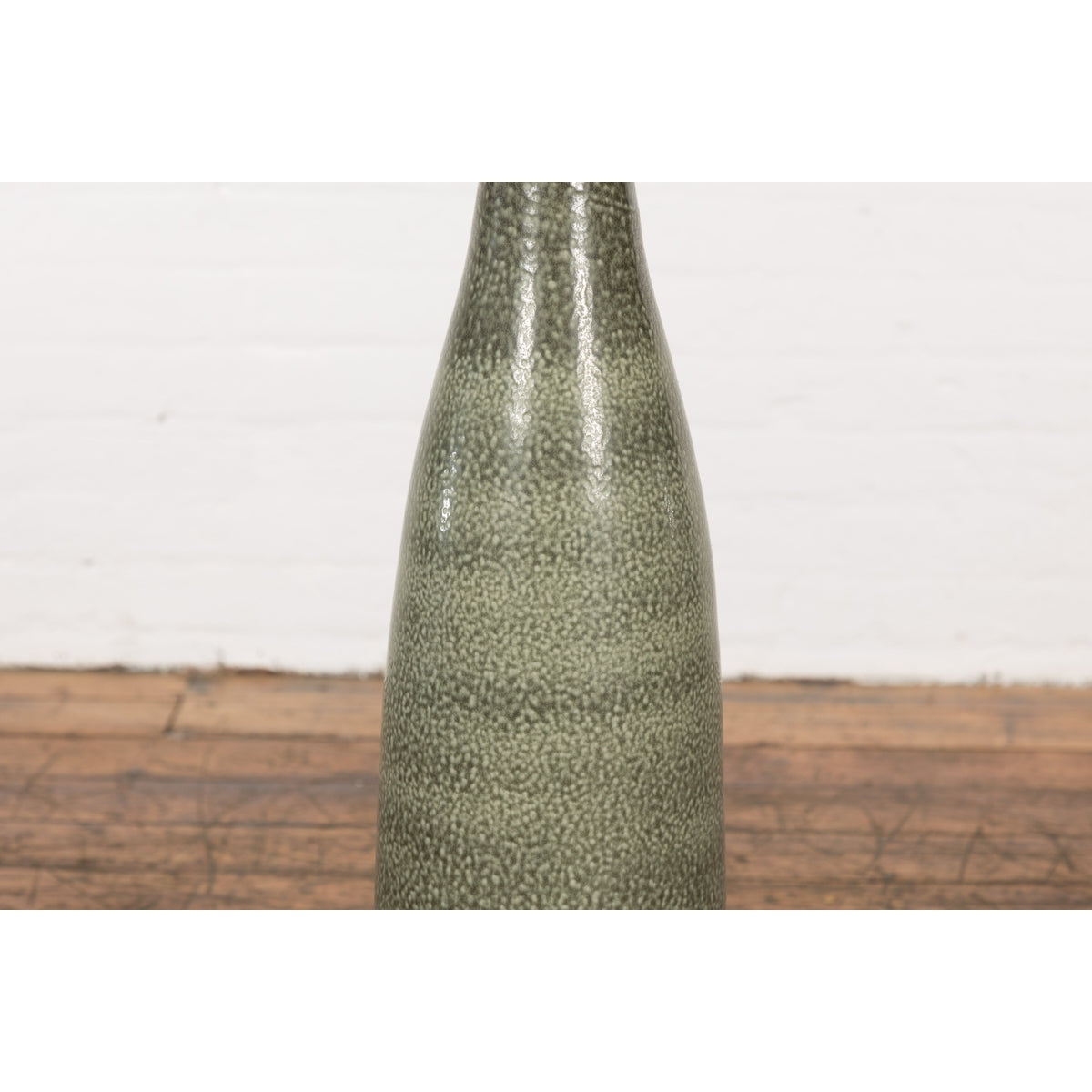 Prem Collection Green Glazed Vase with Green Finish and Blotched Accents-5. Asian & Chinese Furniture, Art, Antiques, Vintage Home Décor for sale at FEA Home