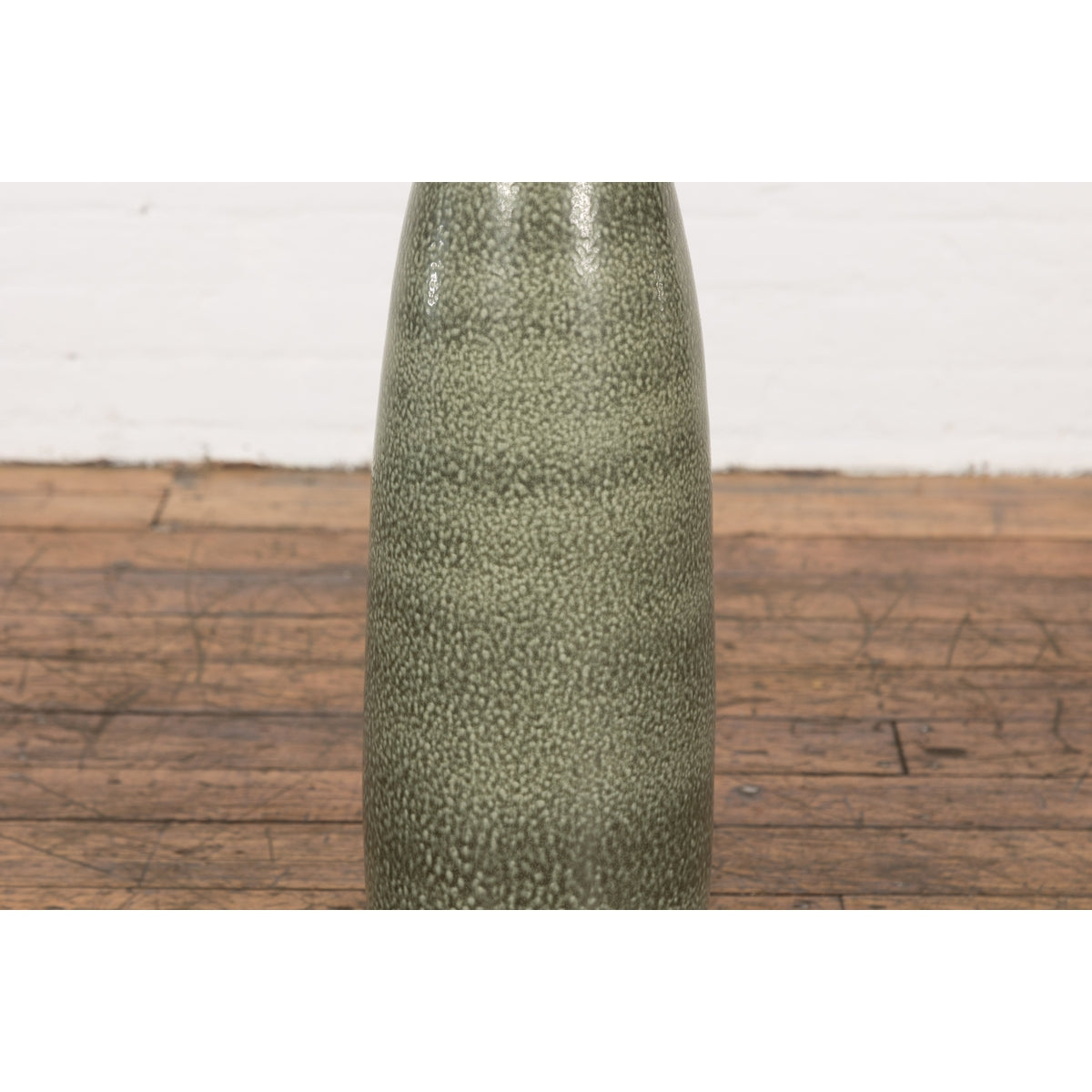 Prem Collection Green Glazed Vase with Green Finish and Blotched Accents-6. Asian & Chinese Furniture, Art, Antiques, Vintage Home Décor for sale at FEA Home