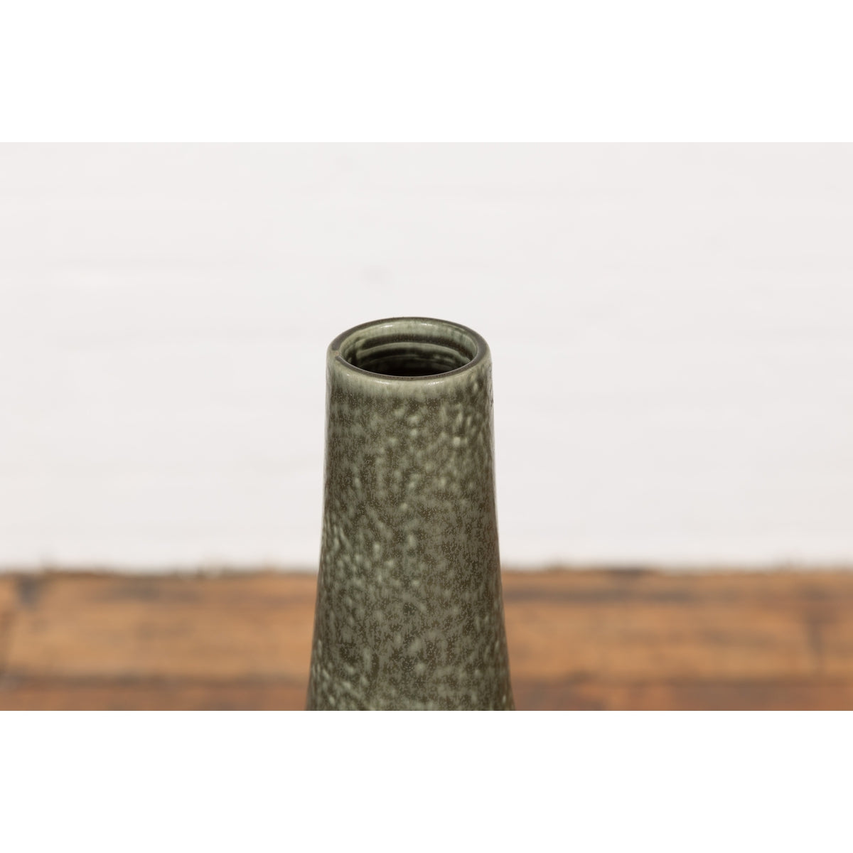 Prem Collection Green Glazed Vase with Green Finish and Blotched Accents-8. Asian & Chinese Furniture, Art, Antiques, Vintage Home Décor for sale at FEA Home