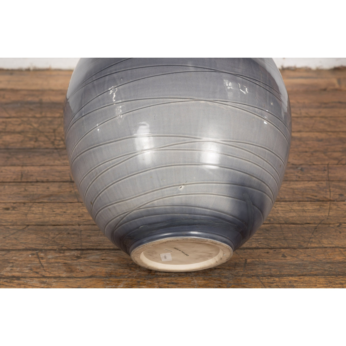 Prem Collection Hand Crafted Artisan Vase with Narrow Mouth and Blue Grey Glaze-11. Asian & Chinese Furniture, Art, Antiques, Vintage Home Décor for sale at FEA Home