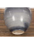Prem Collection Hand Crafted Artisan Vase with Narrow Mouth and Blue Grey Glaze-11. Asian & Chinese Furniture, Art, Antiques, Vintage Home Décor for sale at FEA Home