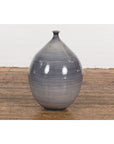 Prem Collection Hand Crafted Artisan Vase with Narrow Mouth and Blue Grey Glaze-13. Asian & Chinese Furniture, Art, Antiques, Vintage Home Décor for sale at FEA Home