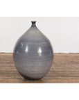 Prem Collection Hand Crafted Artisan Vase with Narrow Mouth and Blue Grey Glaze-4. Asian & Chinese Furniture, Art, Antiques, Vintage Home Décor for sale at FEA Home