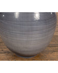 Prem Collection Hand Crafted Artisan Vase with Narrow Mouth and Blue Grey Glaze-8. Asian & Chinese Furniture, Art, Antiques, Vintage Home Décor for sale at FEA Home