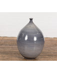 Prem Collection Hand Crafted Artisan Vase with Narrow Mouth and Blue Grey Glaze-9. Asian & Chinese Furniture, Art, Antiques, Vintage Home Décor for sale at FEA Home