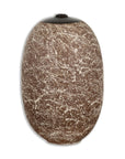 Large Brown & Splattered White Ceramic Decorative Vase-17. Asian & Chinese Furniture, Art, Antiques, Vintage Home Décor for sale at FEA Home