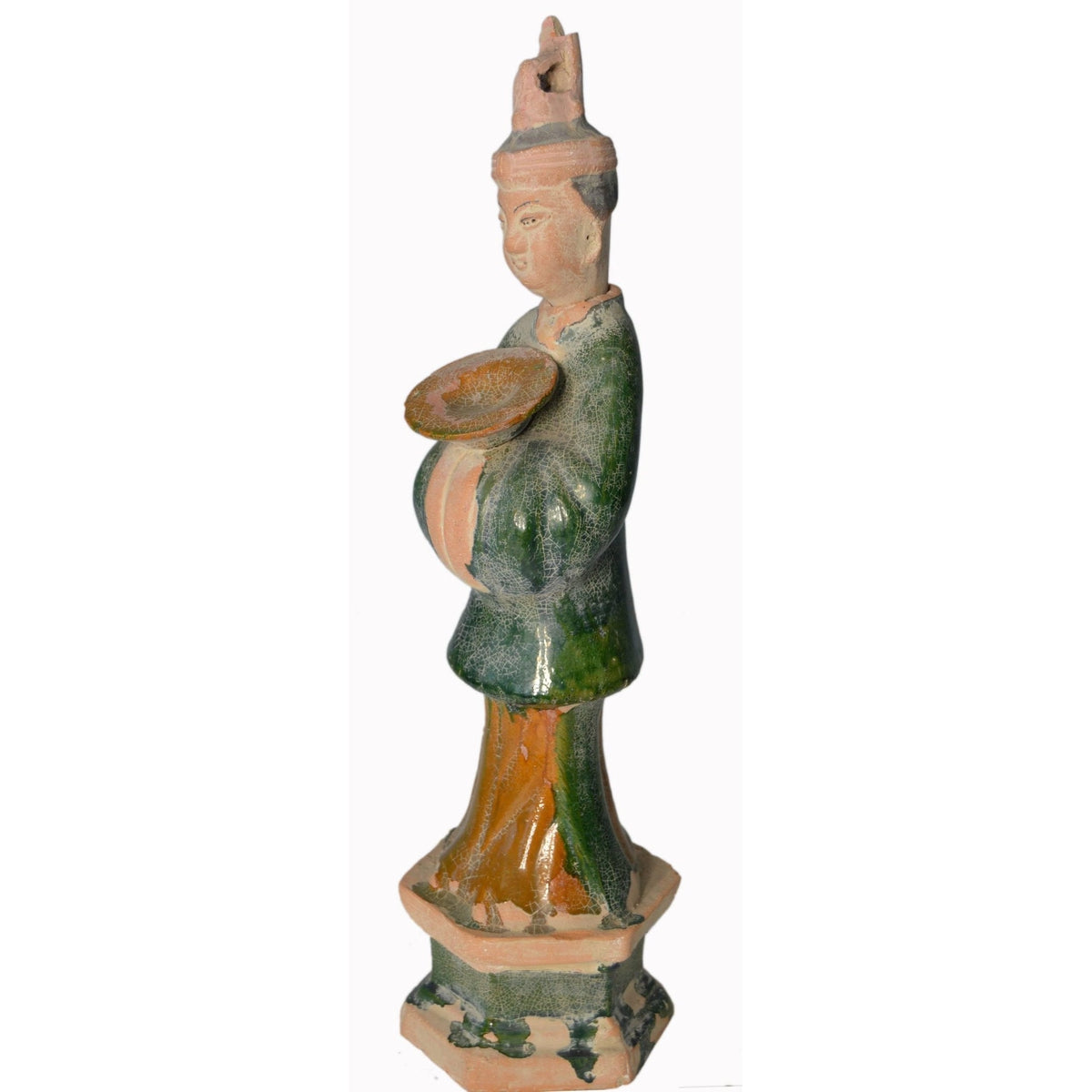 17th Century Ming or Qing Dynasty Chinese Glazed Terracotta Statue of Official-6. Asian & Chinese Furniture, Art, Antiques, Vintage Home Décor for sale at FEA Home