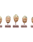 Set of Five Chinese Han Dynasty Terracotta Heads with Original Paint on Lucite-1. Asian & Chinese Furniture, Art, Antiques, Vintage Home Décor for sale at FEA Home