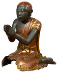 20th Century Thai Temple Ceremonial Lacquered and Gilt Kneeling Monk Sculpture-1. Asian & Chinese Furniture, Art, Antiques, Vintage Home Décor for sale at FEA Home