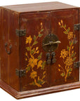 Chinese Qing Dynasty 19th Century Side Cabinet with Painted Floral Decor-1. Asian & Chinese Furniture, Art, Antiques, Vintage Home Décor for sale at FEA Home